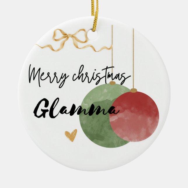 Vattenfärgmormor Julgransprydnad Keramik (Framsidan)