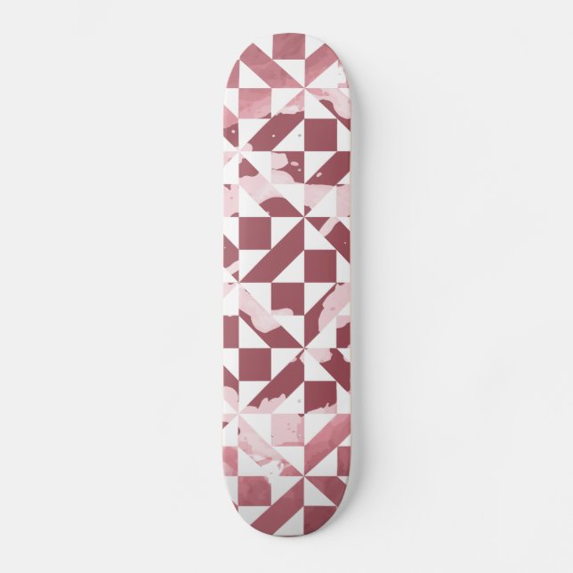 Vattenfärgmotiv 2 mini skateboard bräda 18,5 cm (Framsida)