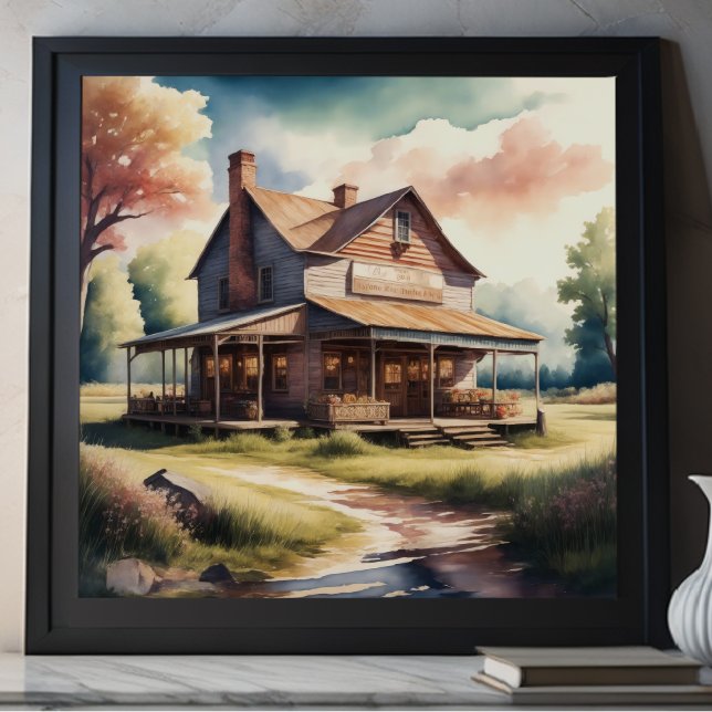 Vattenfärgning av Antique Land Store Poster (Skapare uppladdad)