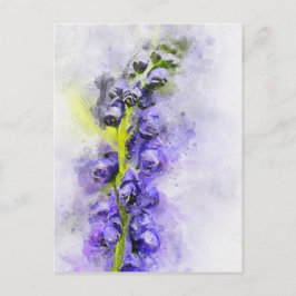 Vattenfärgning av blommar munk-huva vykort