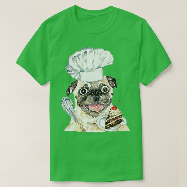 Vattenfärgning av chokladkakor i hund t shirt (Design framsida)