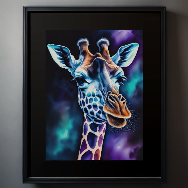 Vattenfärgning av en giraffe 3:4 poster (Skapare uppladdad)