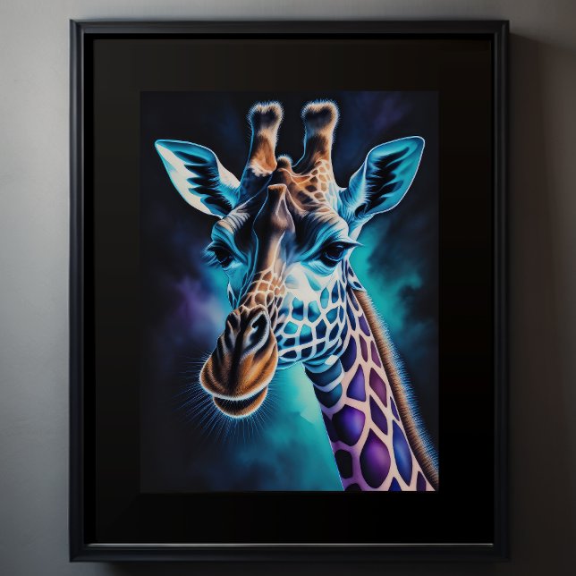 Vattenfärgning av en giraffe 3:4 poster (Skapare uppladdad)