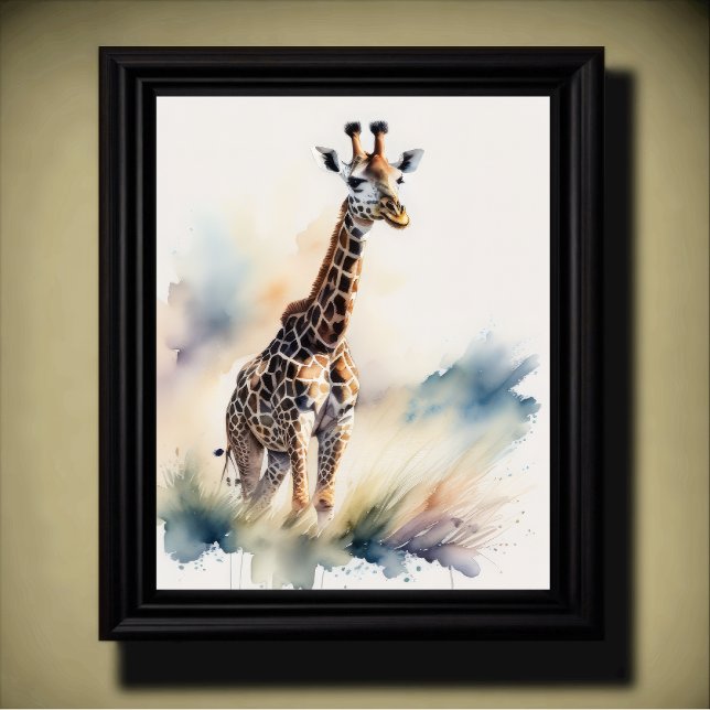 Vattenfärgning av en Giraffe 5:4 Poster (Skapare uppladdad)