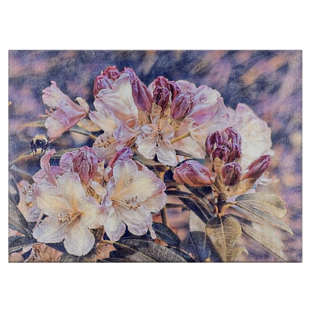 Vattenfärgning av en lila azeea-blommar (Framsidan)