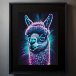 Vattenfärgning av en Llama 3:4 Poster