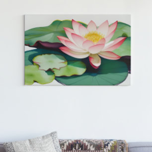 Vattenfärgning av en Lotus Flower Poster
