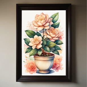 Vattenfärgning av Gardenia i del III Poster