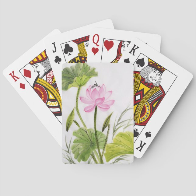 Vattenfärgning av Lotus Flower 2 Kortlek (Baksidan)