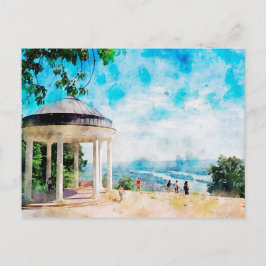 Vattenfärgning av Niederwald-monument Vykort