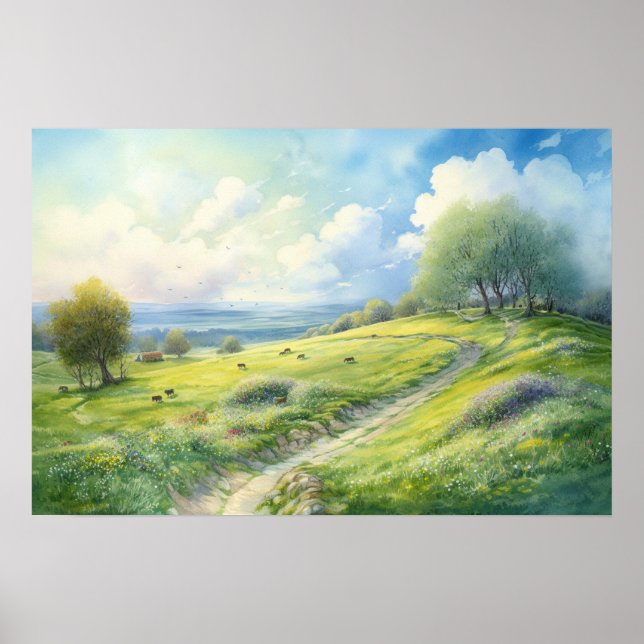 Vattenfärgning av slutna betesmarker väg poster (Framsidan)