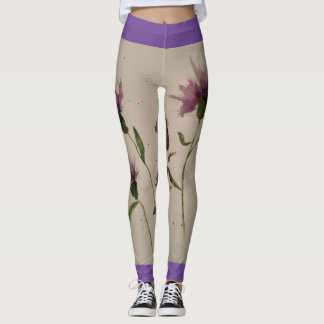 Vattenfärgning av vilda blommor leggings