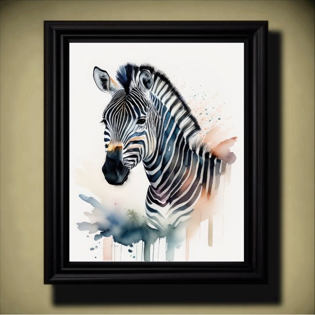 Vattenfärgning av Zebra 5:4 Poster (Skapare uppladdad)