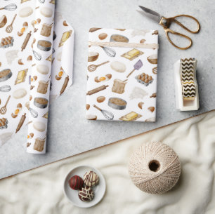 Vattenfärgning Baking Mönster Presentpapper