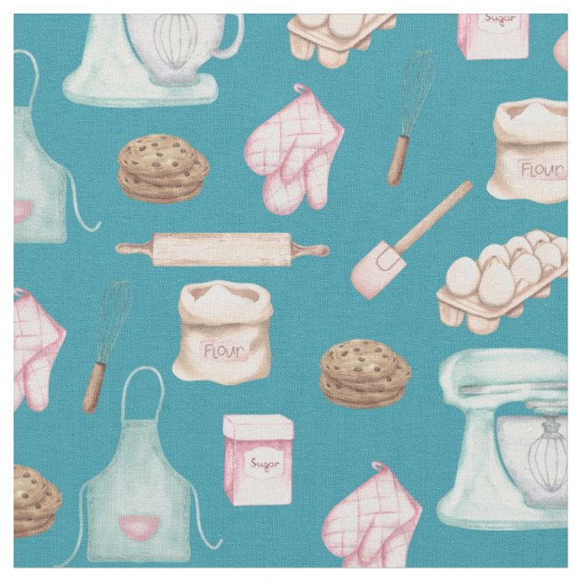 Vattenfärgning Baking on Mörk Teal Tyg (Närbild)