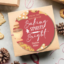 Vattenfärgning Baking Spirits Bright Helgdag bakni Runt Klistermärke