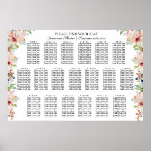 Vattenfärgning Blommigt 19 Bord Bröllop