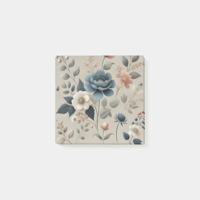 Vattenfärgning Blommigt Vår och sommardesign Post-it Block (Framsida)