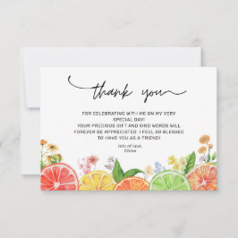 Vattenfärgning Citrus Little Cutie Baby Shower Tack Kort