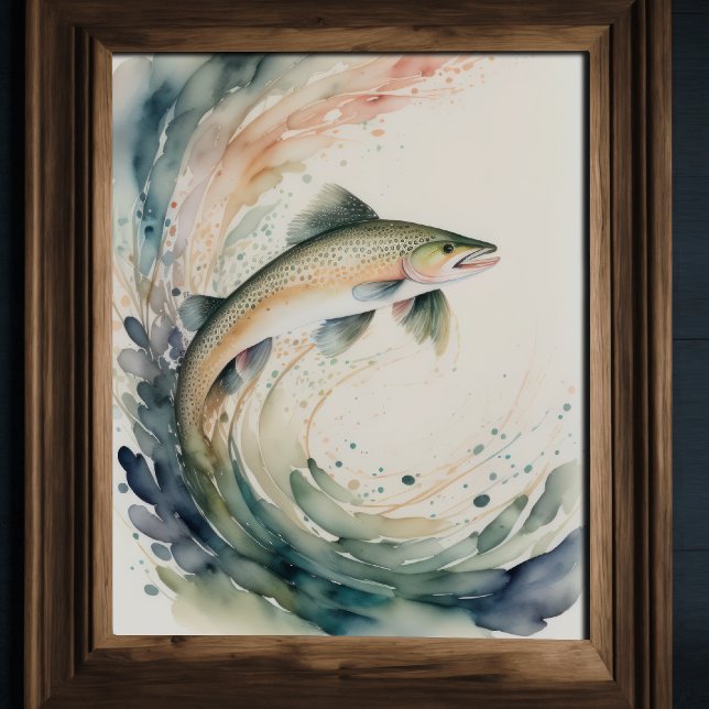 Vattenfärgning Färgning av fisk Stänk II Poster (Skapare uppladdad)