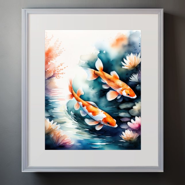 Vattenfärgning Färgning av Koi Fish II Poster (Skapare uppladdad)