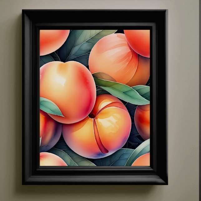 Vattenfärgning Färgning av persikor Poster (Skapare uppladdad)