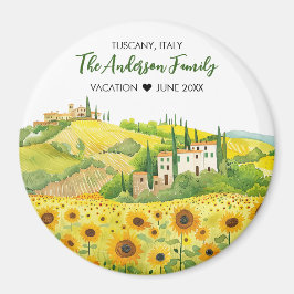 Vattenfärgning Färgning av solblommor i Toscana Magnet
