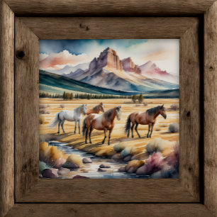 Vattenfärgning Färgning av Vild Horses 1:1 Poster
