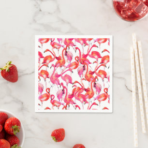 Vattenfärgning Flamingo i vattenfärger Pappersservett