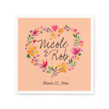 Vattenfärgning Floter Hjärtkrans Bröllop | persiko