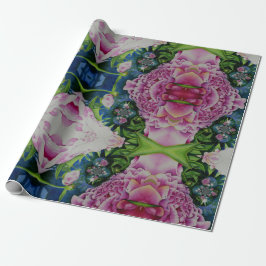 Vattenfärgning för abstrakt blommigt, boho retro presentpapper