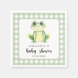 Vattenfärgning Frog Baby Shower Pappersservett