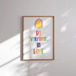 Vattenfärgning Gör allt i kärlek poster