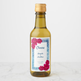 Vattenfärgning Grecian Elegance + Rosa Flowers Vinetikett