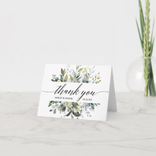 Vattenfärgning Greenery Calligraphy Note Bröllop Tack Kort