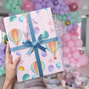 Vattenfärgning Hett-Luft-ballonger Mönster Presentpapper