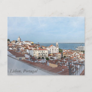Vattenfärgning i Alfama-distriktet i Lissabon Vykort