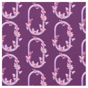 Vattenfärgning i Monogram initial O lila orchid bl Tyg