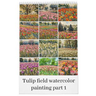 Vattenfärgning i Tulip fält 1 Kalender