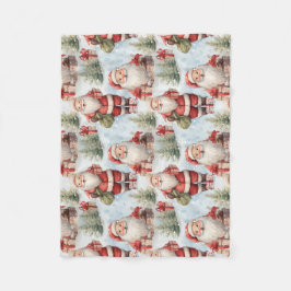 Vattenfärgning Jul Jultomten 3 - Fleecefilt