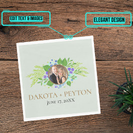 Vattenfärgning Löv 08e Bröllop Middag Napkin Pappersservett