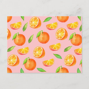 Vattenfärgning Orange Mönster Vykort