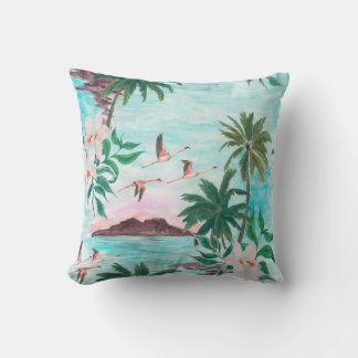 Vattenfärgning, sömlös mönster med hawaiian kudde