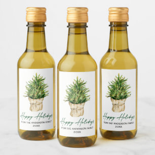 Vattenfärgning Träd Calligraphy Bläck minimalist H Vinetikett