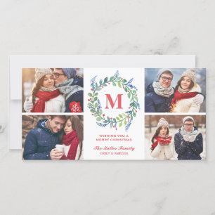 Vattenfärgning Utandning Monogram 4 FotoHelgdag Julkort