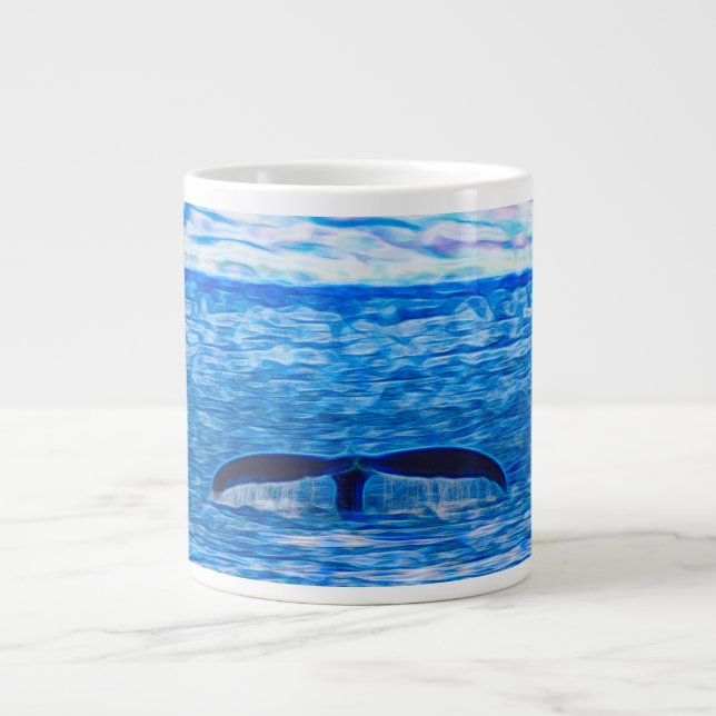 Vattenfärgning Vale Svan Deep Blue Ocean Jumbo Mugg (Framsidan)