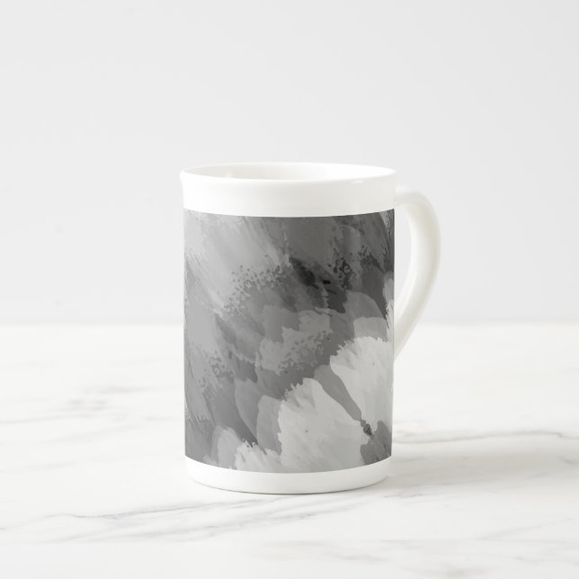Vattenfärgning, vattenfall, natur 3 benporslin mugg (Framsida höger)