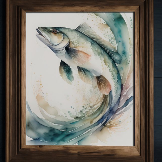 Vattenfärgning vid färgen Fish Stänk Poster (Skapare uppladdad)