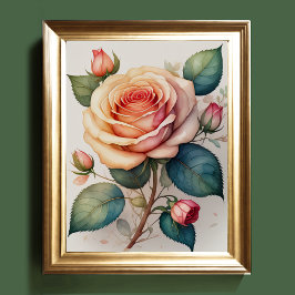 Vattenfärgning vid Ro Rosa II Poster