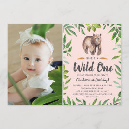 Vattenfärgning Vild 1 | Flickor Foto Birthday |  Inbjudningar